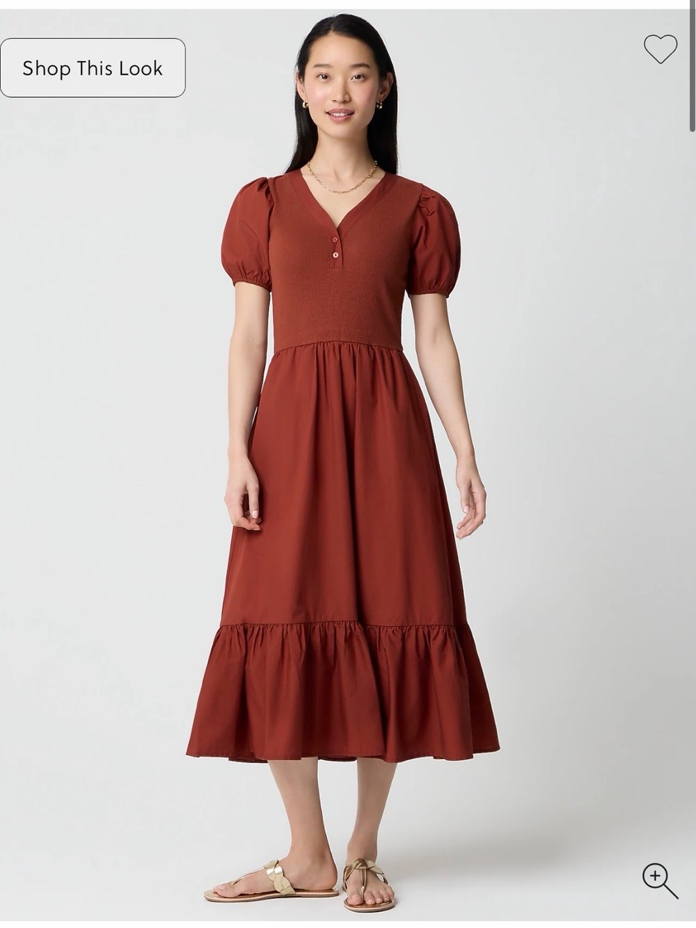J. Crew Factory V-neck mixed-media dress